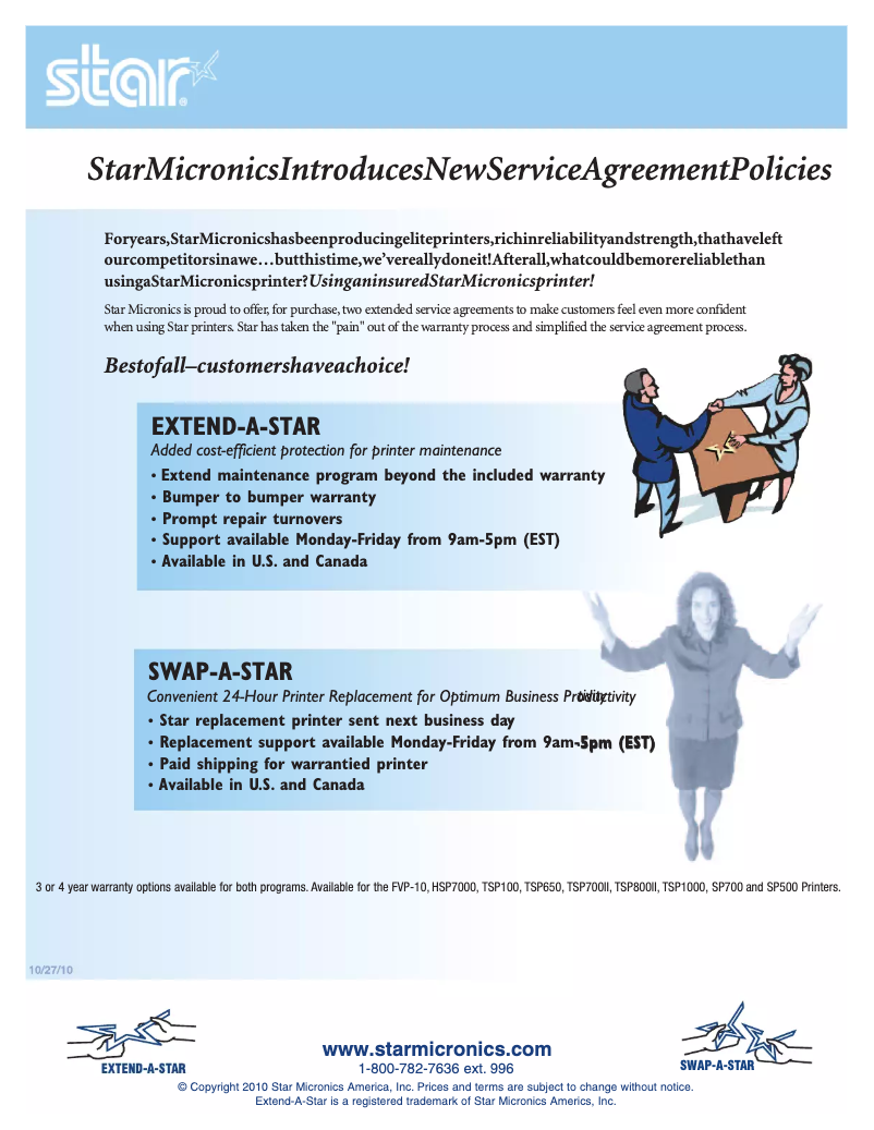 Page 1 de la notice Manuel utilisateur Star Micronics TSP800 TSP847IID