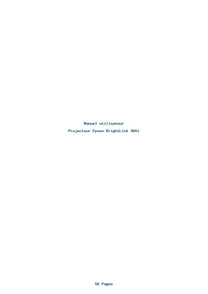 Page 1 de la notice Manuel utilisateur Epson BrightLink 480i