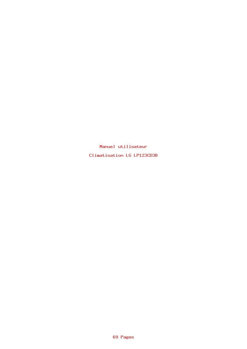 Page 1 de la notice Manuel utilisateur LG LP123CD3B