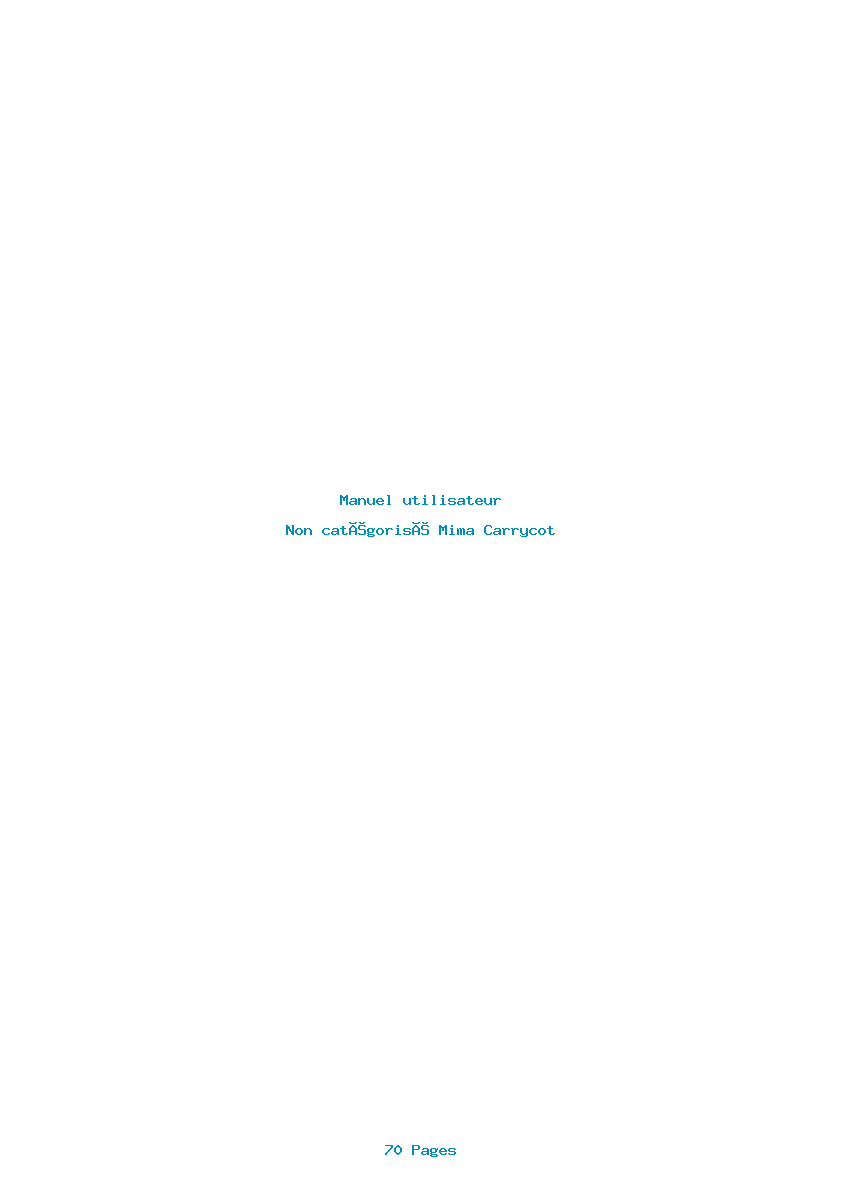 Page 1 de la notice Manuel utilisateur Mima Carrycot