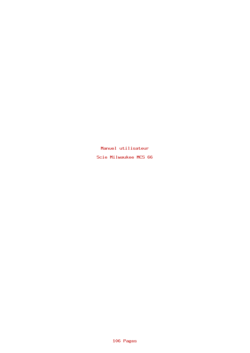 Page 1 de la notice Manuel utilisateur Milwaukee MCS 66