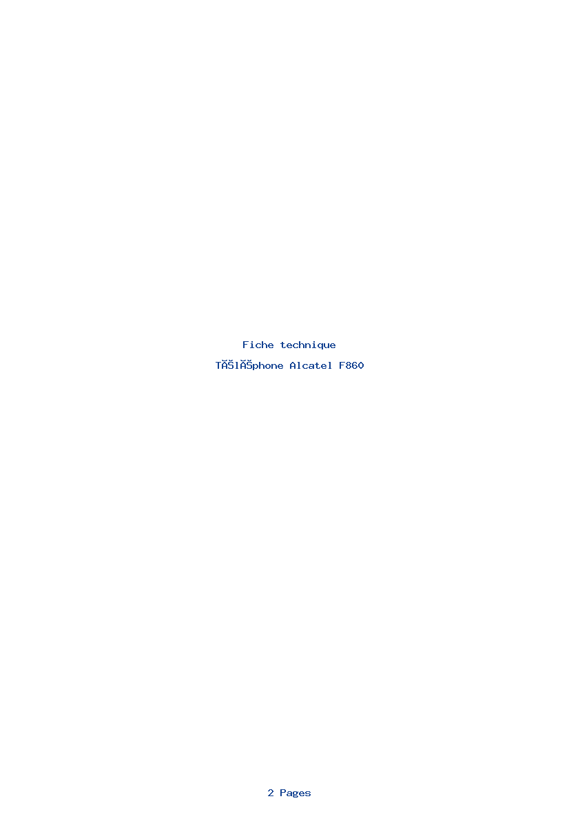 Image de la première page du manuel de l'appareil F860