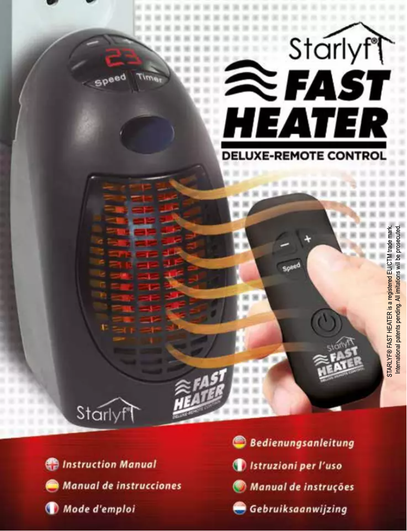 Page 1 de la notice Manuel utilisateur Starlyf Fast Heater Deluxe Remote Control