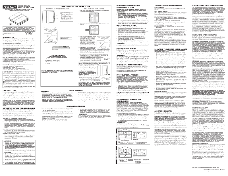 Page 1 de la notice Manuel utilisateur First Alert P910