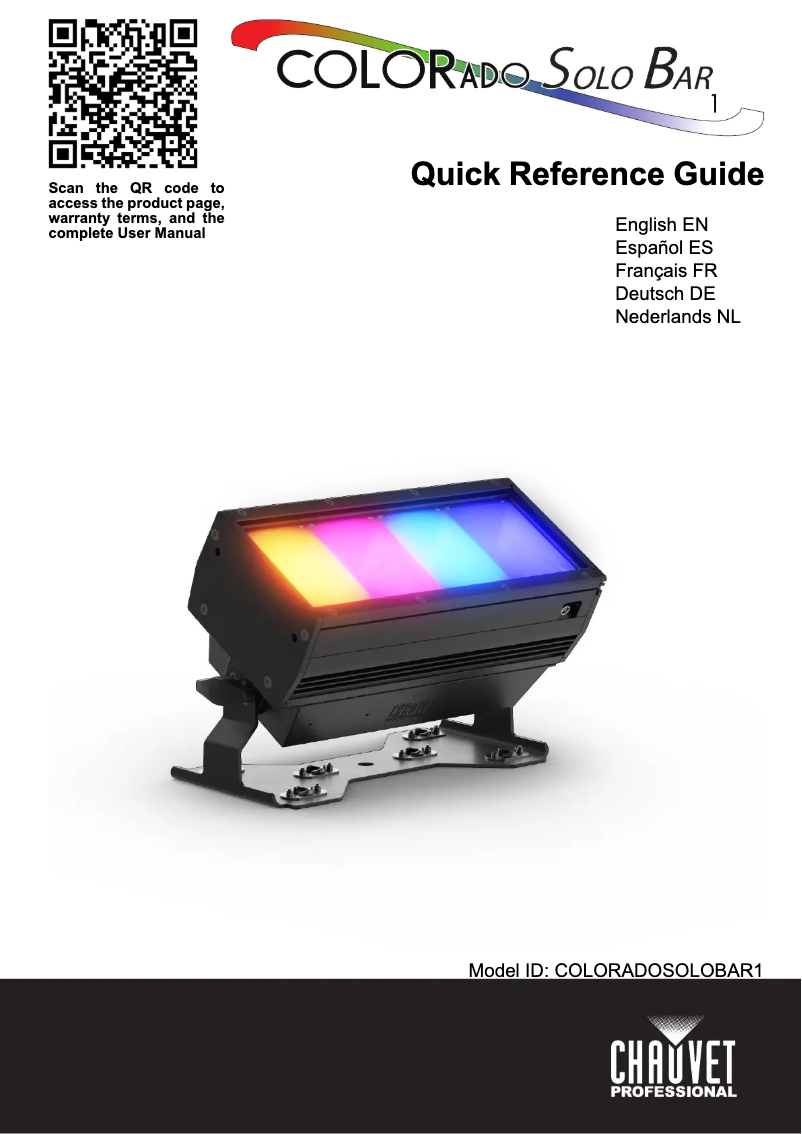 Page 1 de la notice Manuel utilisateur Chauvet COLORado Solo Bar 1