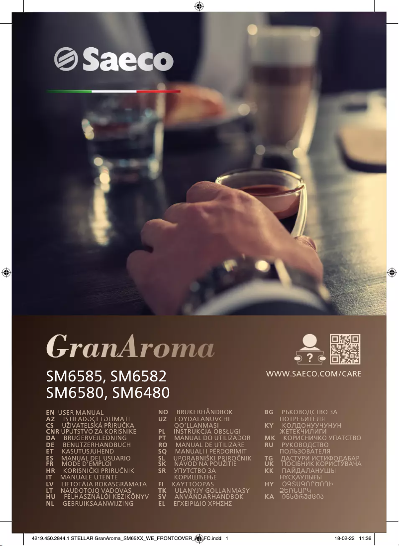 Page 1 of the manual User Manual Philips Saeco GranAroma SM6585