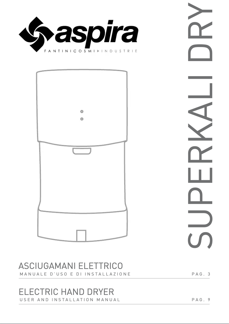 Page 1 de la notice Manuel utilisateur Fantini Cosmi Superkali Dry