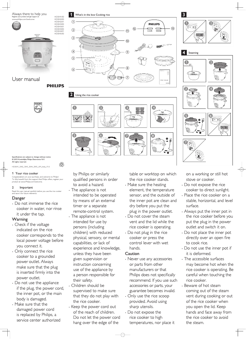 Page n°1 - Manuel utilisateur Philips Daily Collection HD3041