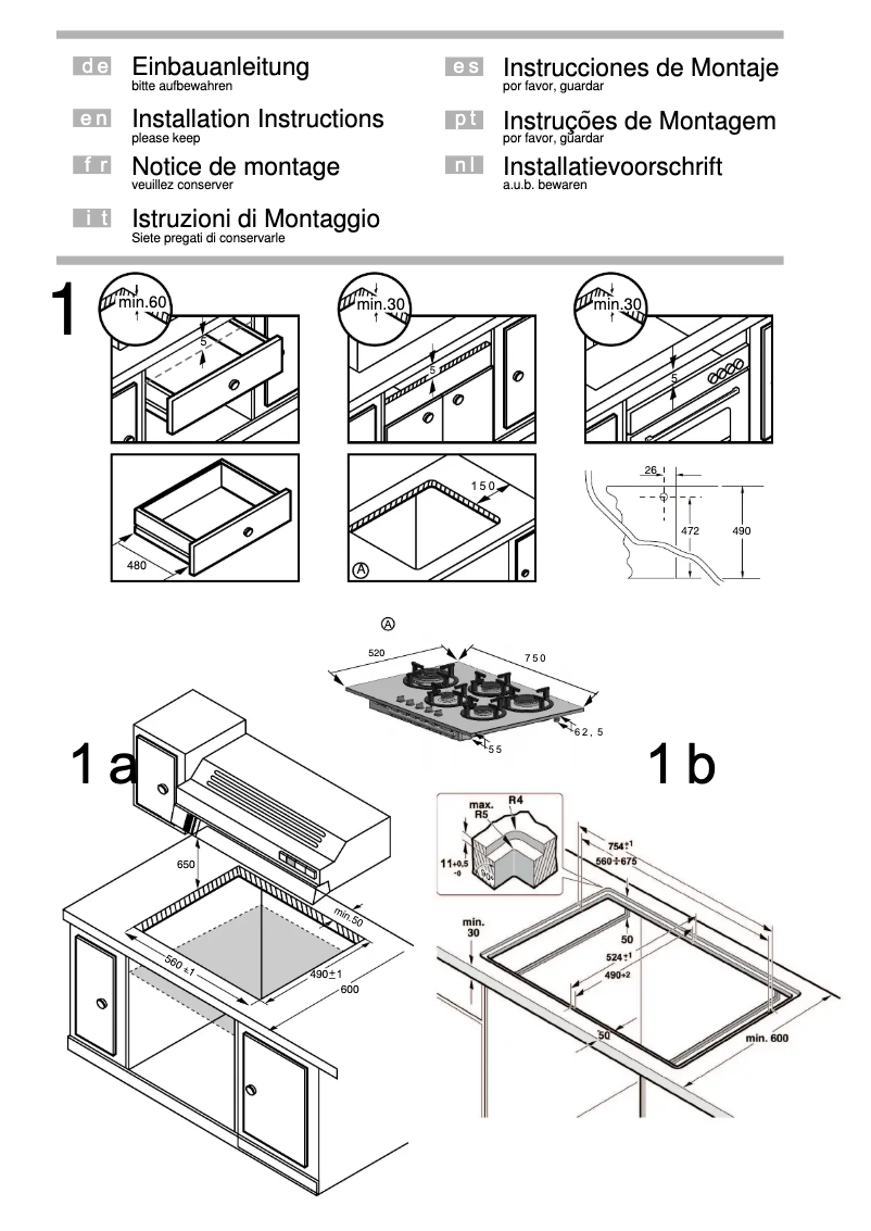 Page 1 de la notice Guide d'installation Siemens EC775SB20N