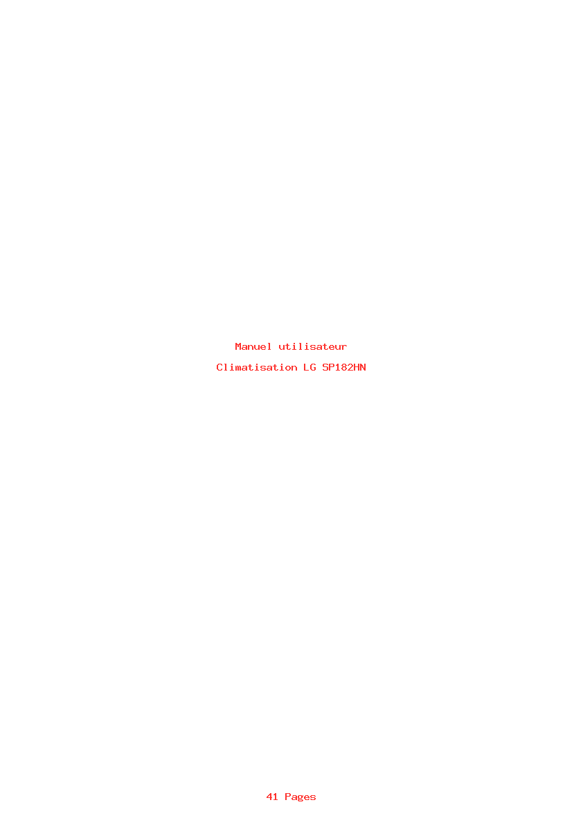 Page 1 de la notice Manuel utilisateur LG SP182HN