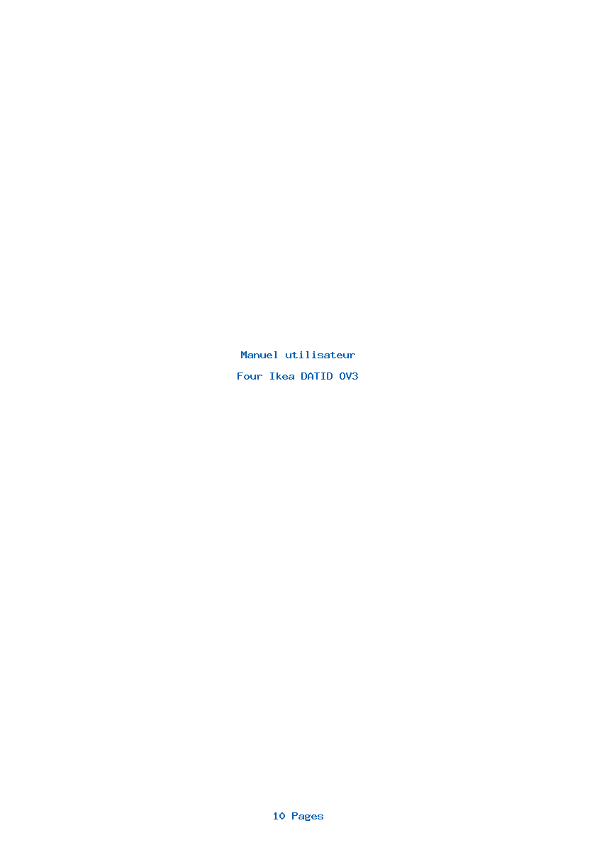 Page 1 de la notice Manuel utilisateur Ikea DATID OV3