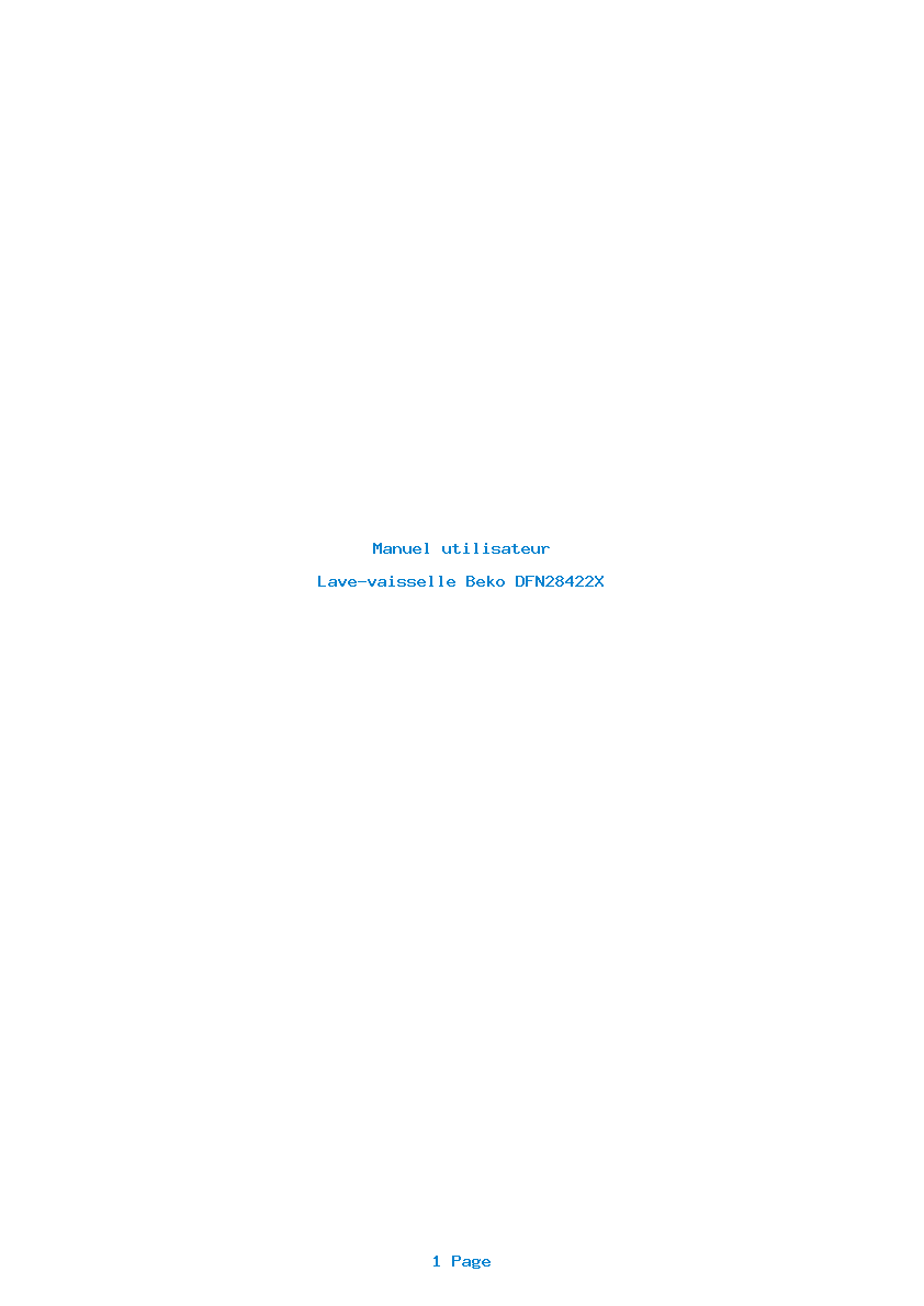 Page 1 de la notice Manuel utilisateur Beko DFN28422X
