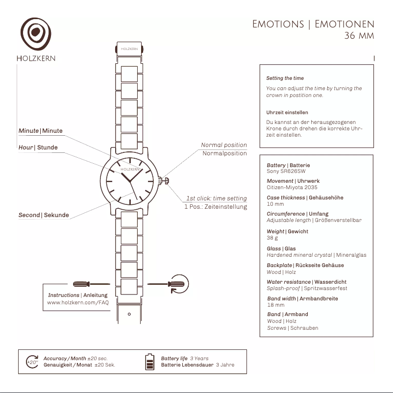 Page 1 de la notice Manuel utilisateur Holzkern Feinsinn