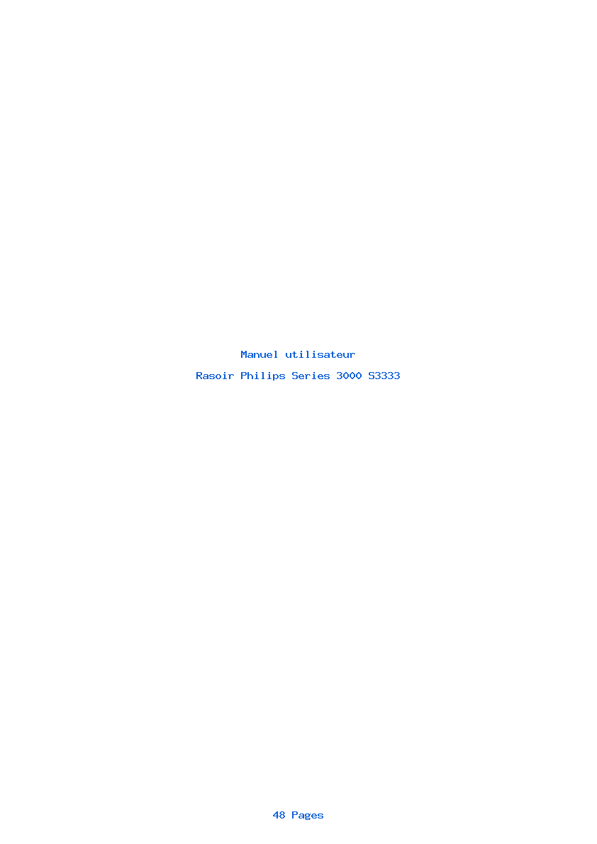 Page 1 de la notice Manuel utilisateur Philips Series 3000 S3333