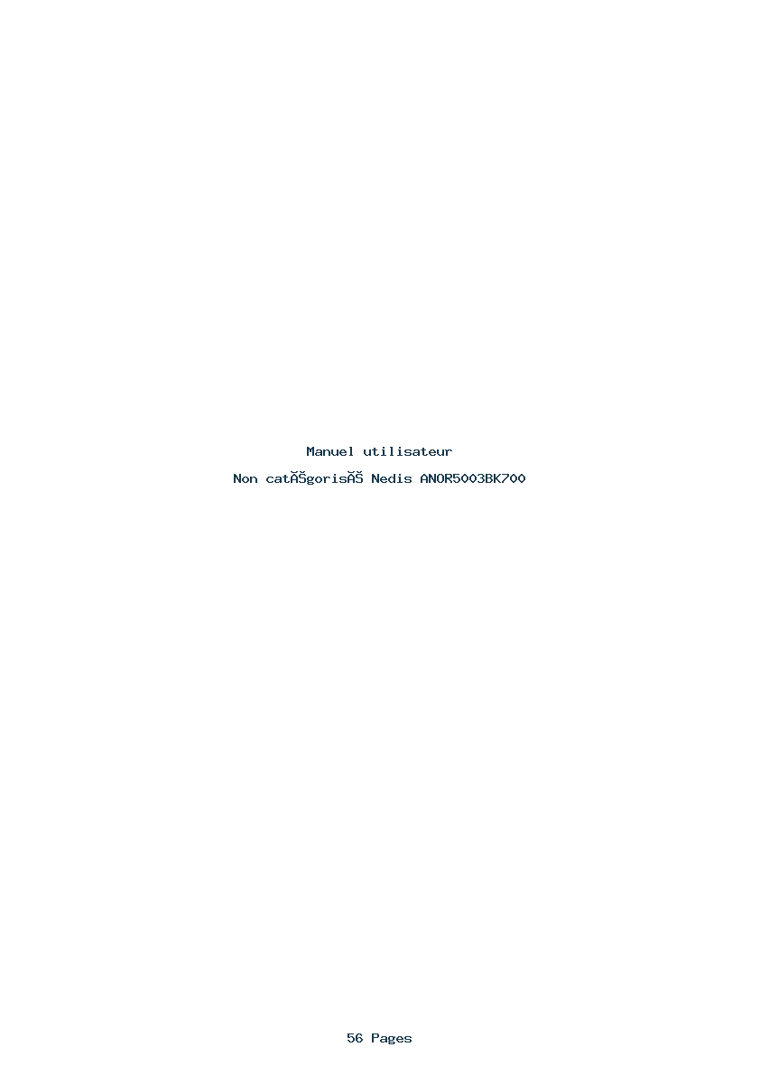 Page 1 de la notice Manuel utilisateur Nedis ANOR5003BK700