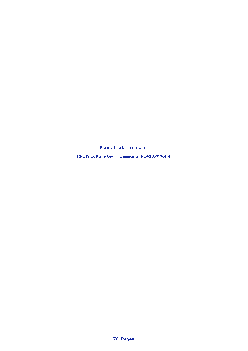 Page 1 de la notice Manuel utilisateur Samsung RB41J7000WW