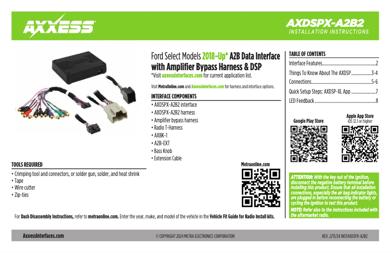 Page 1 de la notice Manuel utilisateur AXESS AXDSPX-A2B2