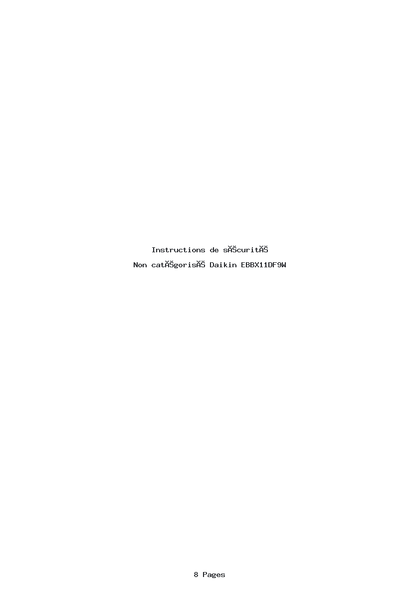 Image de la première page du manuel de l'appareil EBBX11DF9W