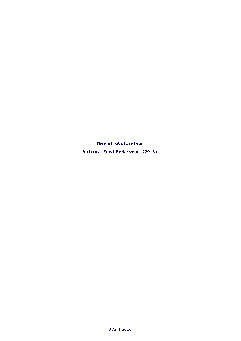 Page 1 de la notice Manuel utilisateur Ford Endeavour (2013)
