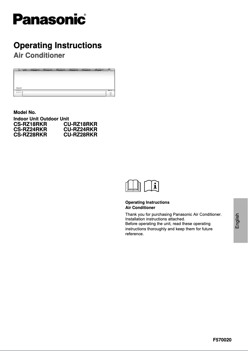 Página 1 del manual Manual de usuario Panasonic CU-RZ24RKR