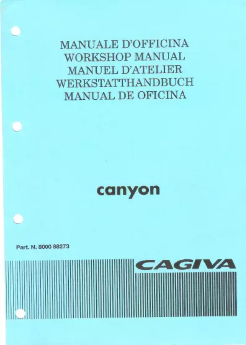 Página 1 del manual Manual de usuario Cagiva Canyon