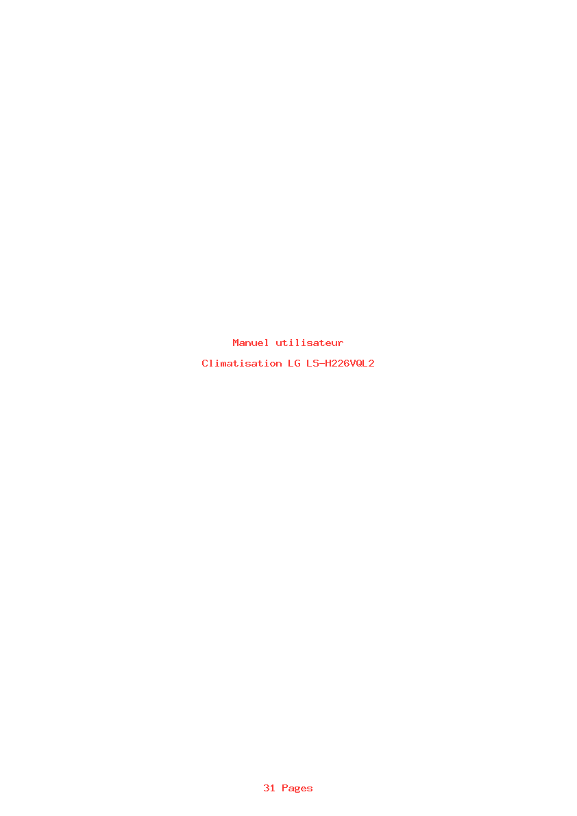 Page 1 de la notice Manuel utilisateur LG LS-H226VQL2