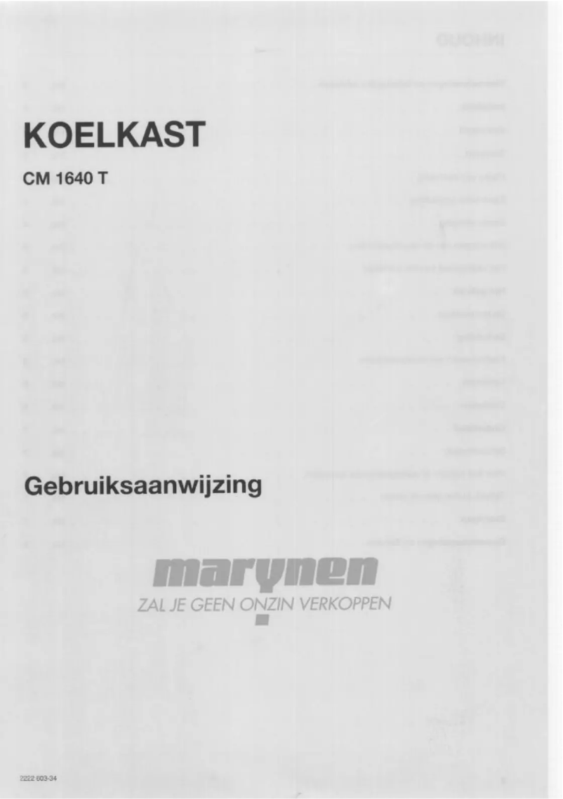Page 1 de la notice Manuel utilisateur Marynen CM 1640 T