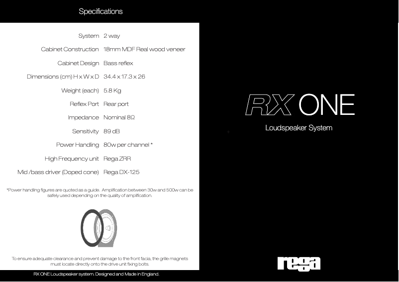 Page 1 of the manual User Manual Rega RX1