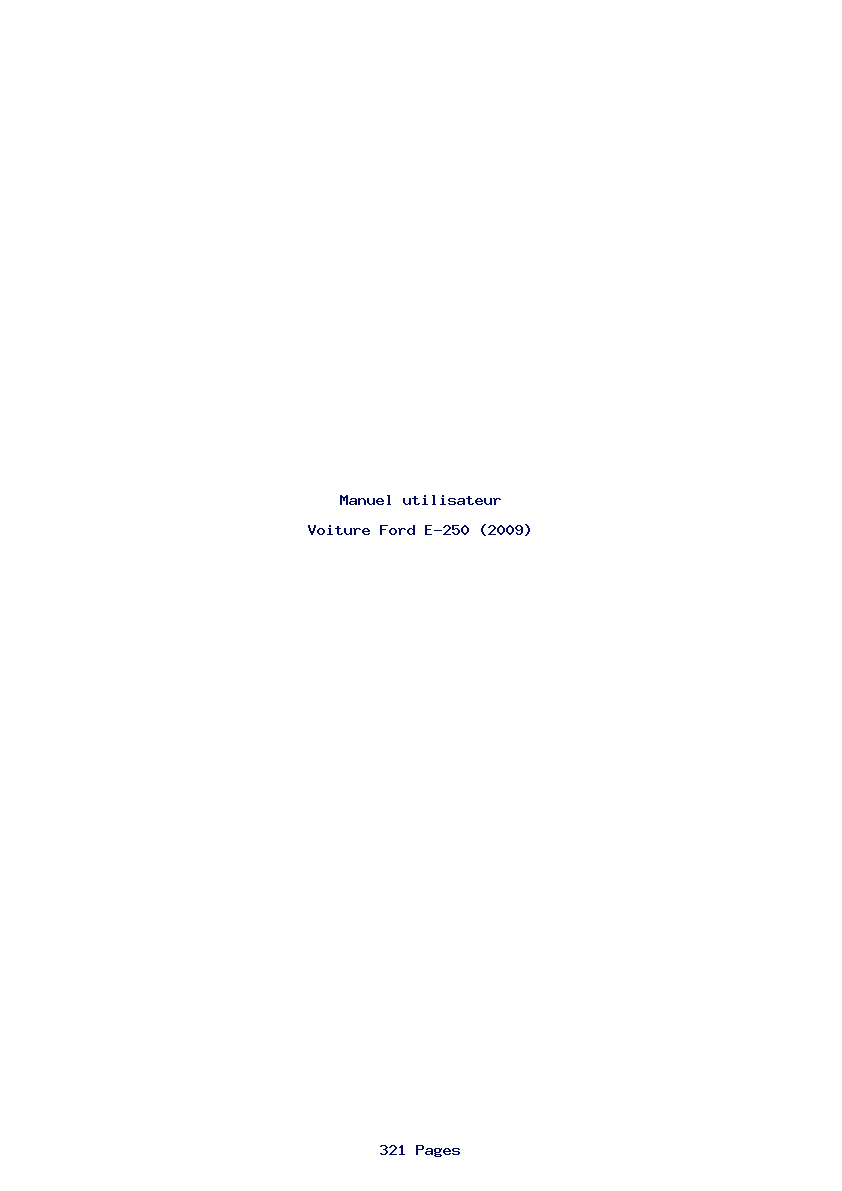 Page 1 de la notice Manuel utilisateur Ford E-250 (2009)