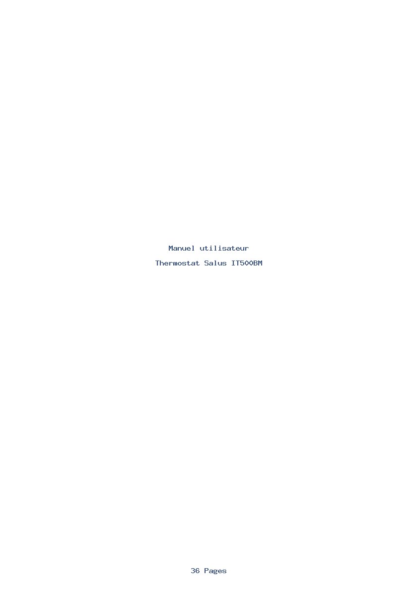 Page 1 de la notice Manuel utilisateur Salus IT500BM