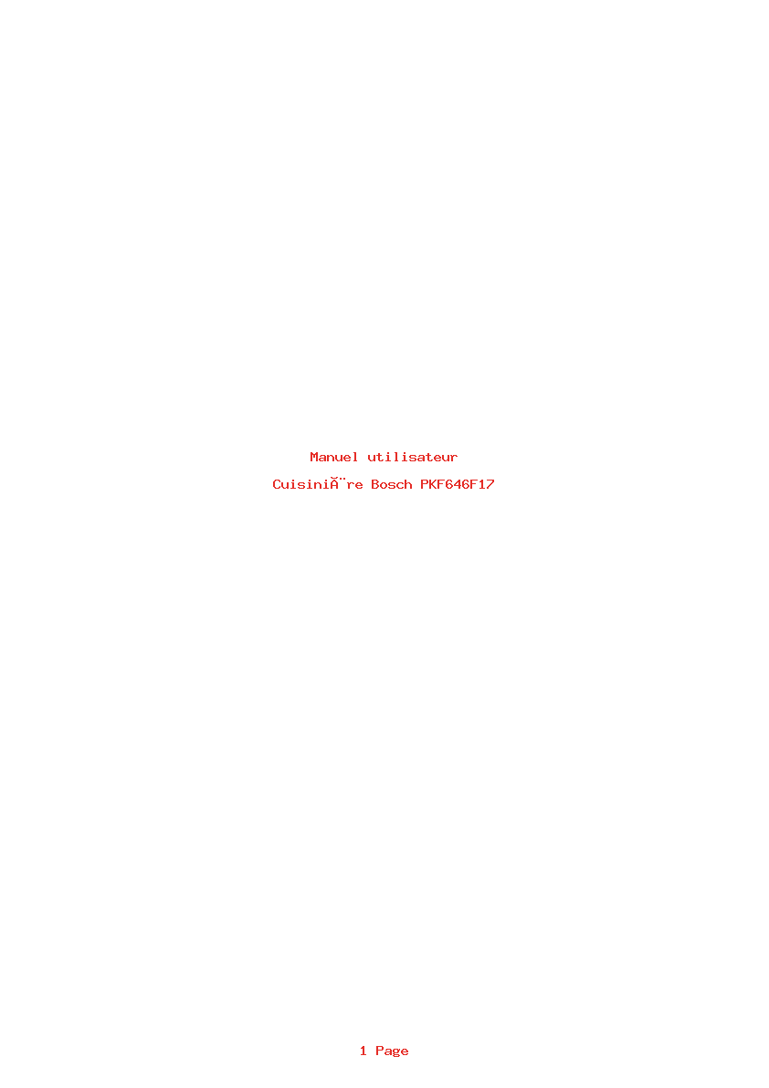 Page 1 de la notice Manuel utilisateur Bosch PKF646F17