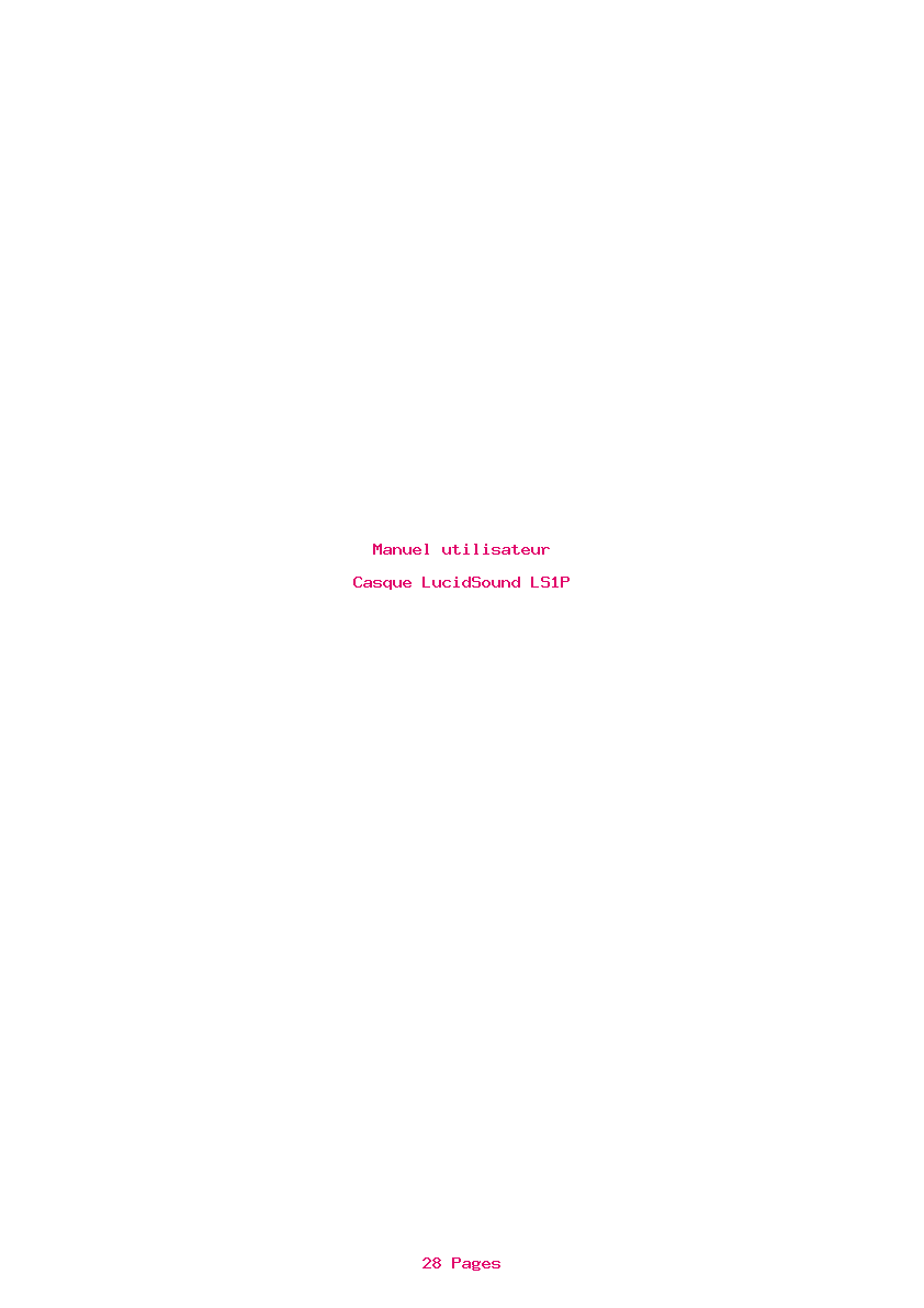 Page 1 de la notice Manuel utilisateur LucidSound LS1P