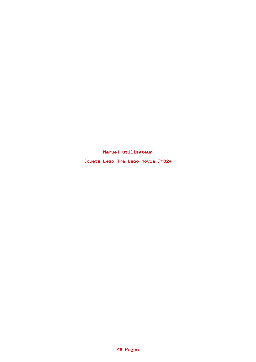 Page 1 de la notice Manuel utilisateur Lego The Lego Movie 70824