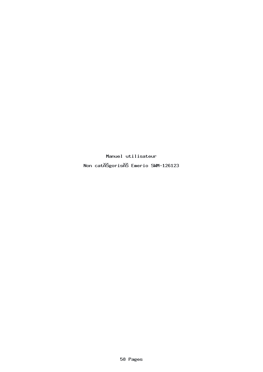 Page 1 de la notice Manuel utilisateur Emerio SWM-126123