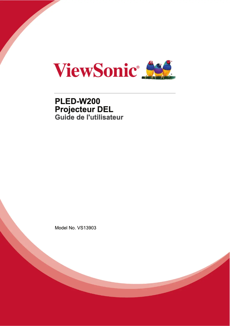 Page 1 de la notice Manuel utilisateur Viewsonic PLED-W200