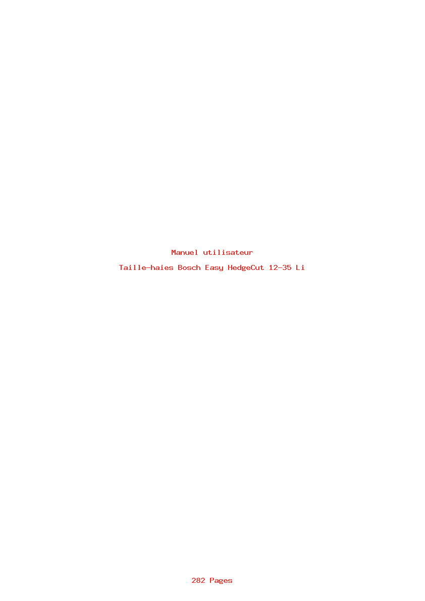 Page 1 de la notice Manuel utilisateur Bosch Easy HedgeCut 12-35 Li