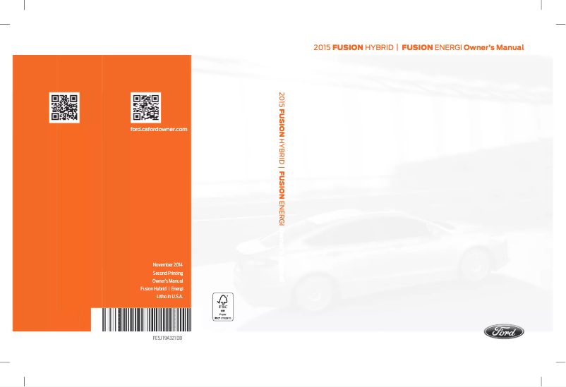 Page 1 de la notice Manuel utilisateur Ford Fusion Hybrid (2015)