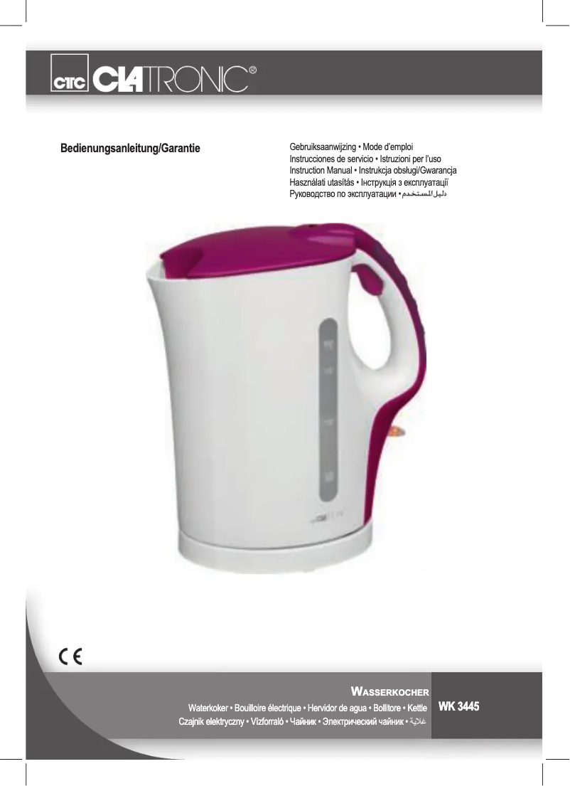 Page 1 de la notice Manuel utilisateur Clatronic WK 3445