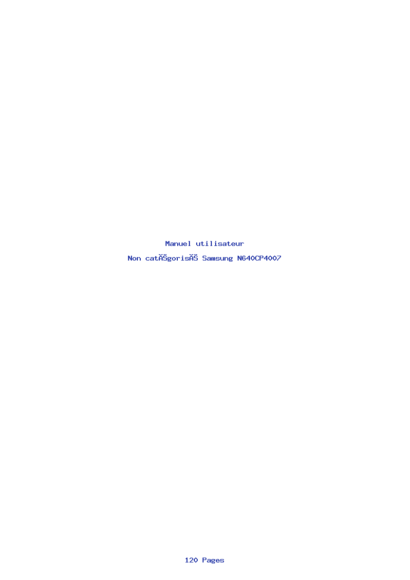 Page 1 de la notice Manuel utilisateur Samsung N640CP4007