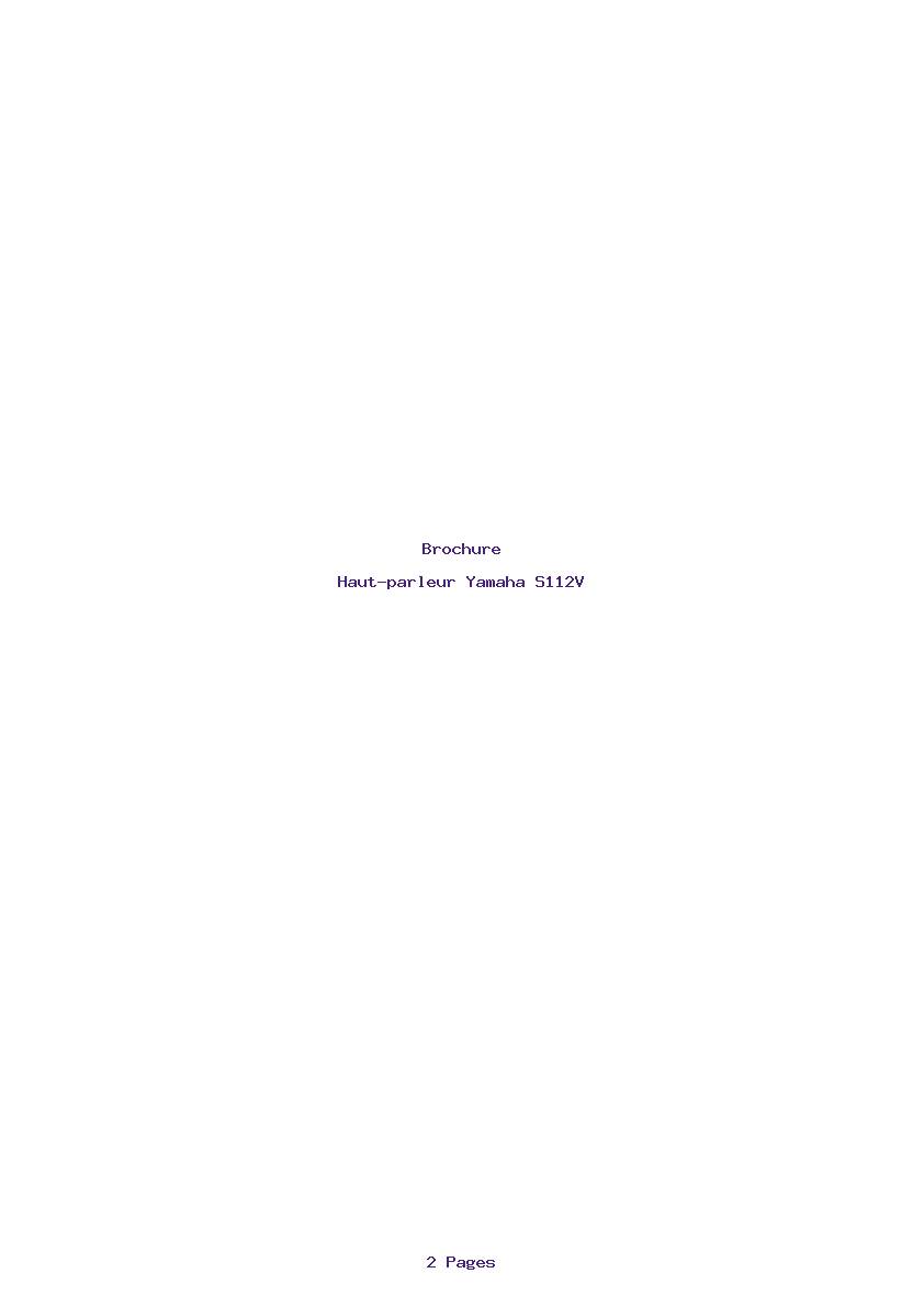 Page 1 de la notice Brochure Yamaha S112V
