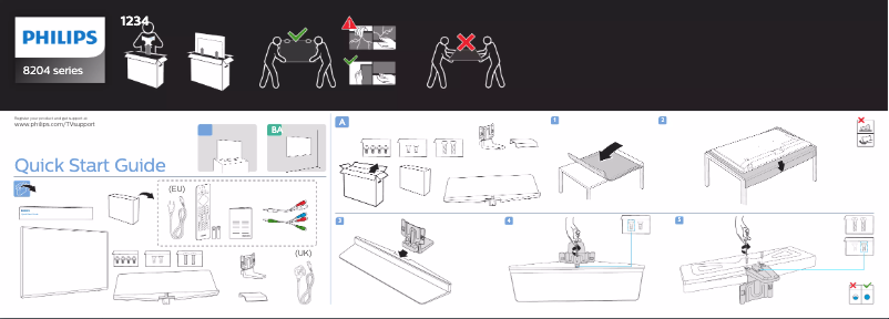 Page n°1 - Guide de démarrage rapide Philips 55PUS8204
