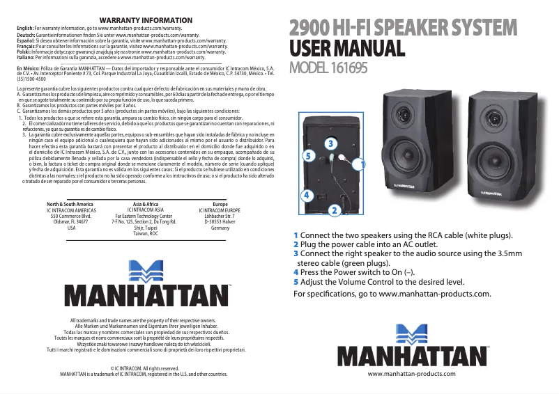 Page 1 de la notice Manuel utilisateur Manhattan 2900