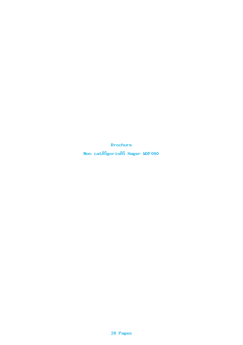 Image de la première page du manuel de l'appareil WXF080