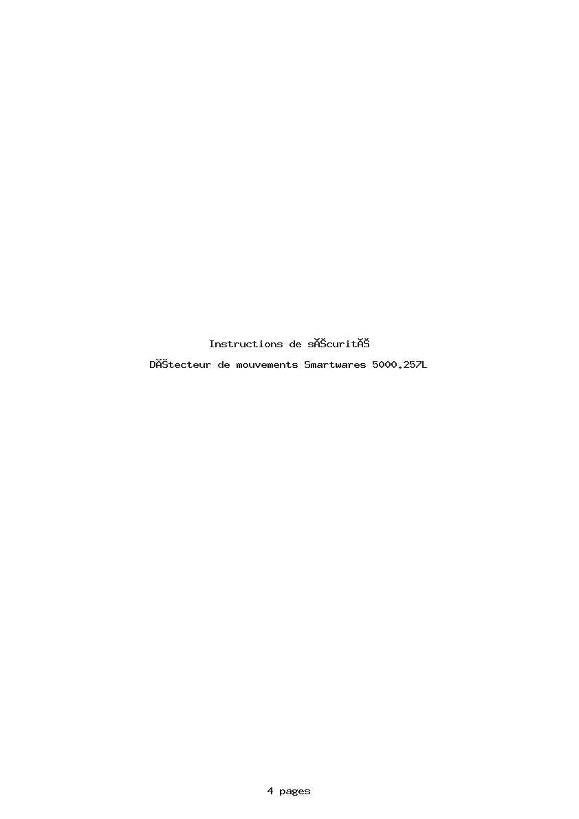 Page 1 de la notice Instructions de sécurité Smartwares 5000.257L