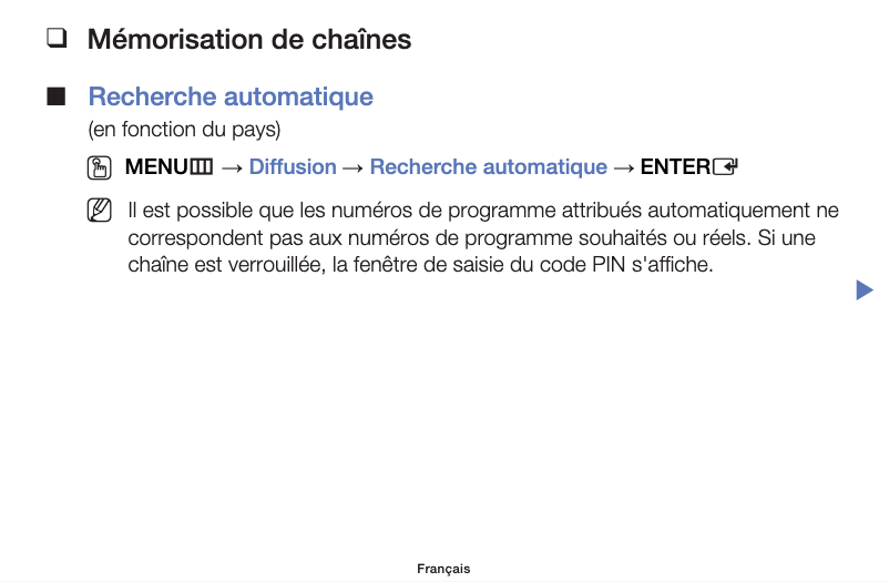 Page 1 de la notice Manuel utilisateur Samsung PA43H4500AR