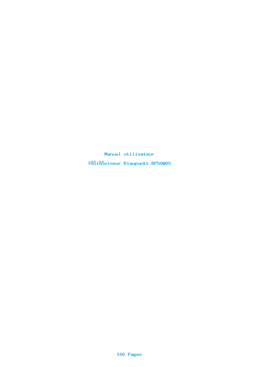 Page 1 de la notice Manuel utilisateur Blaupunkt BP50WOS