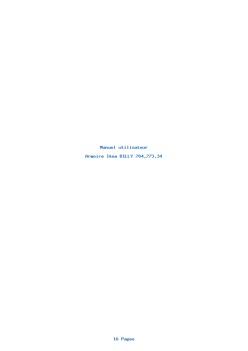 Page 1 de la notice Manuel utilisateur Ikea BILLY 704.773.34