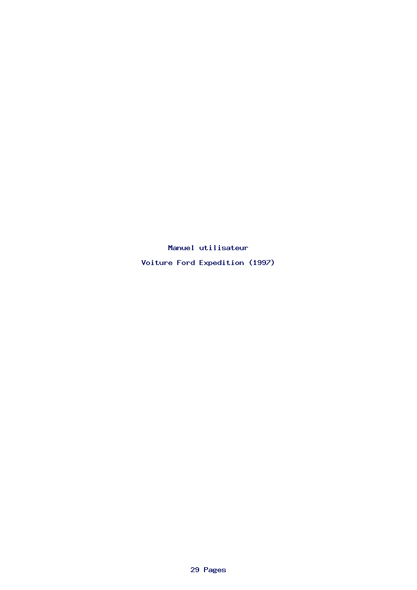 Page 1 de la notice Manuel utilisateur Ford Expedition (1997)