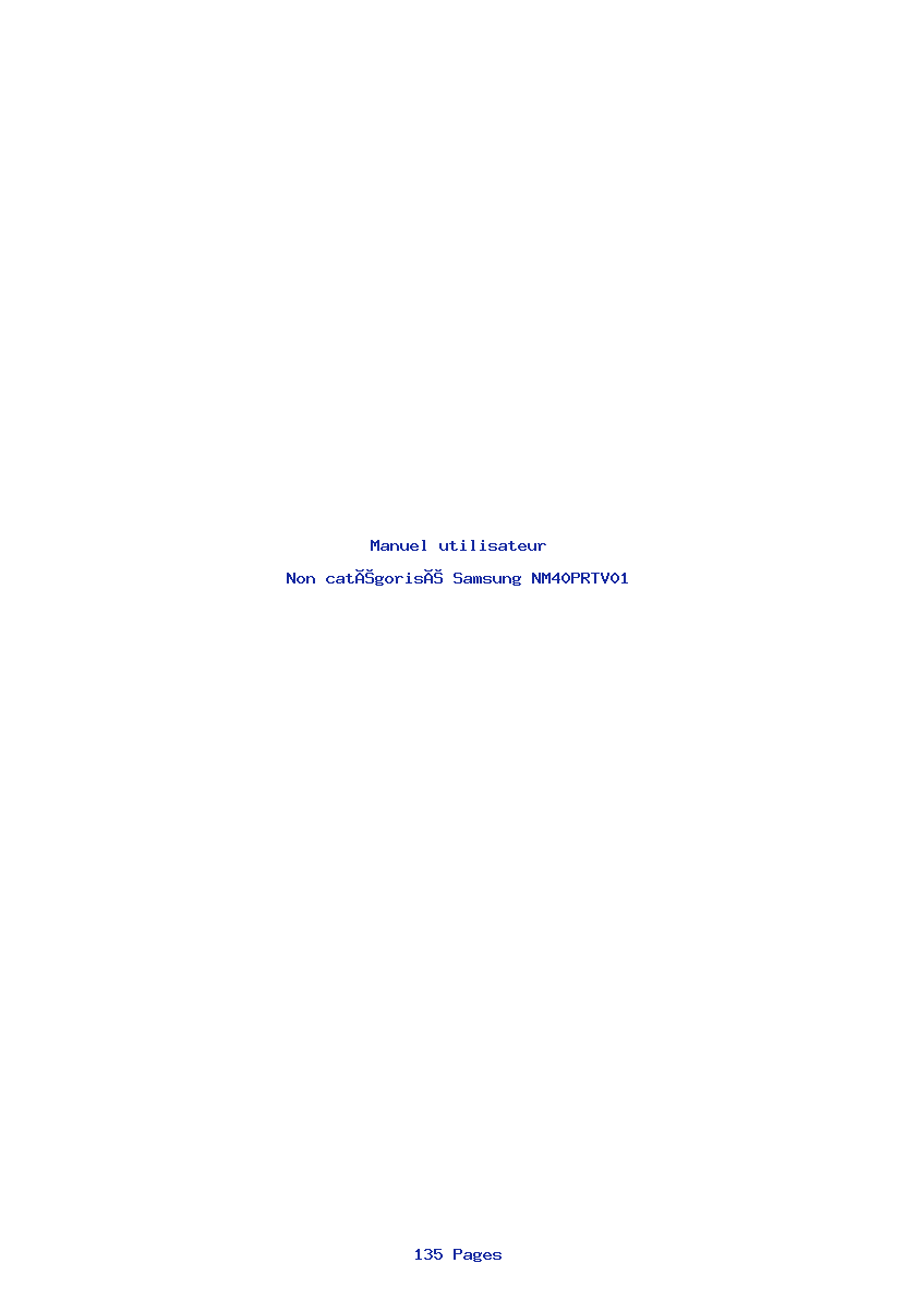 Page 1 de la notice Manuel utilisateur Samsung NM40PRTV01