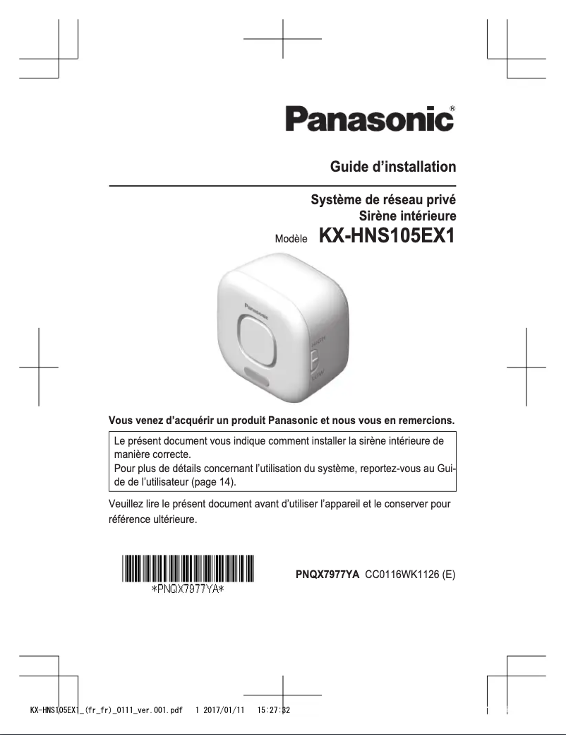 Página 1 del manual Manual de usuario Panasonic KX-HNS105EX1